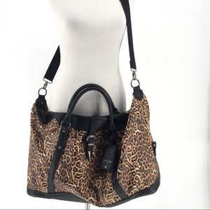 Jessica Simpson Huge Duffle Travel Bag Leopard